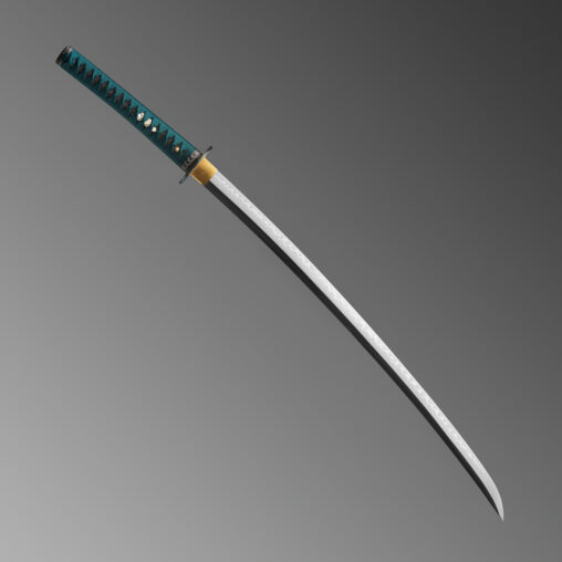Nova Japanese Dragon Green Five Petal Cherry Blossom Katana