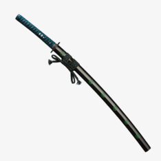 Nova Japanese Dragon Green Five Petal Cherry Blossom Katana