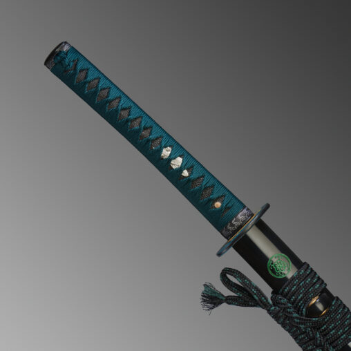 Nova Japanese Dragon Green Five Petal Cherry Blossom Katana