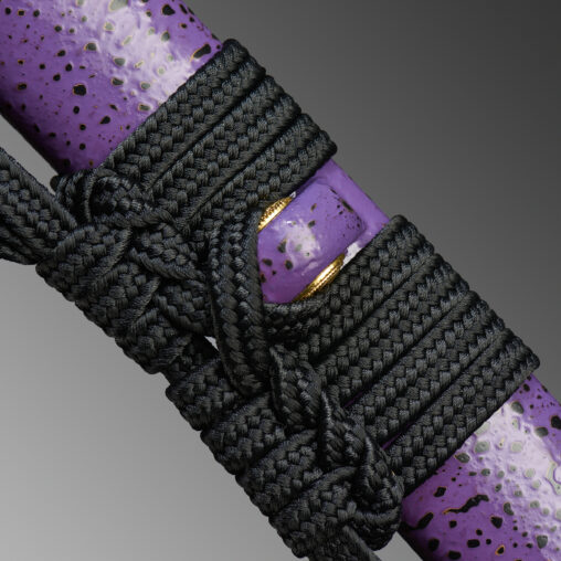 Nova Flaming Flower Purple Katana with Brass Fittings