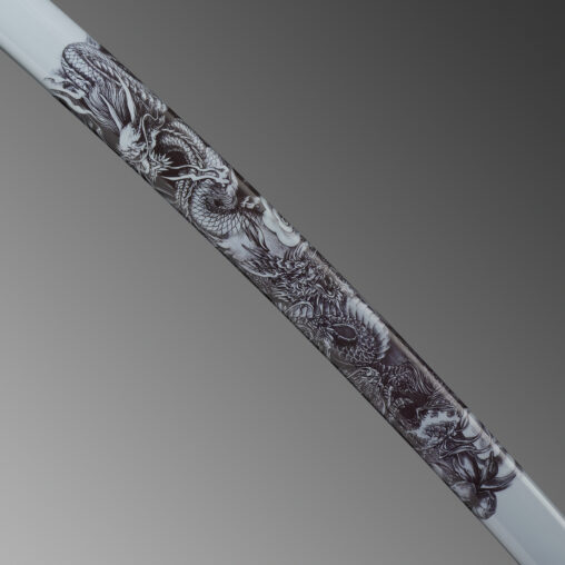 Nova Grey Dragon Katana with Dragonfly Fititings | Clay Tempered 1095