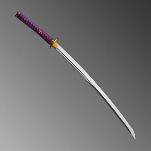 Nova Purple Three-Clawed Japanese Katana with Dragon Fittings