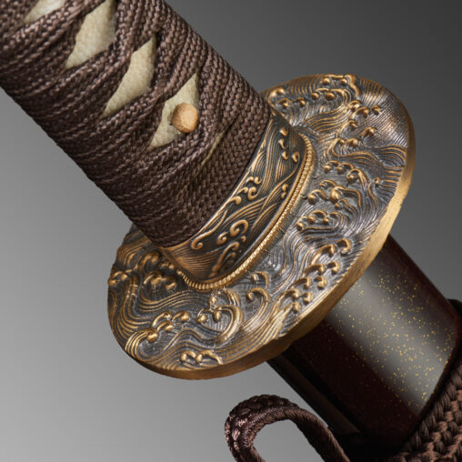 Nova Brown Antiqued Sea Wave Battle Ready Katana Sword