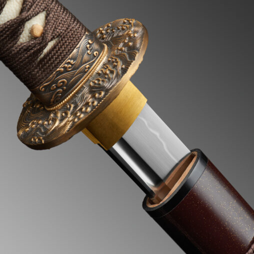 Nova Brown Antiqued Sea Wave Battle Ready Katana Sword