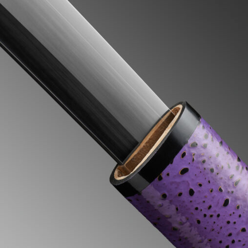 Nova Flaming Flower Purple Katana with Brass Fittings