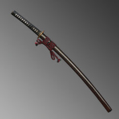 Nova Black and Red Kanmuriotoshi Zukuri Katana