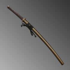 Nova Brown Clay Tempered Katana with Snake Fittings