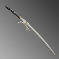 Nova Battle Ready Silver Cloud Carbon Steel Katana with Bohi